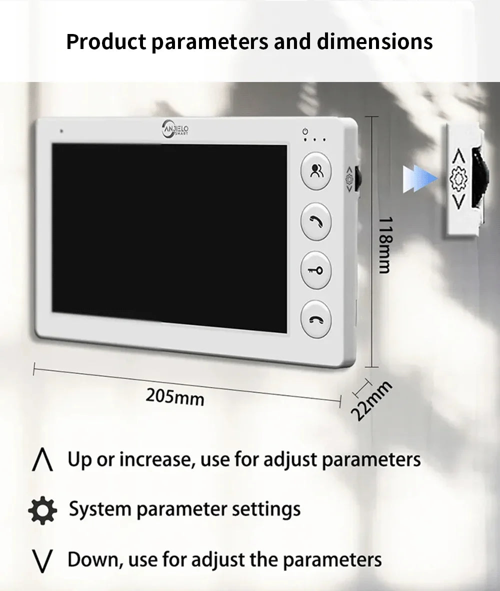 ANJIELO7-inch video intercom outdoor unit waterproofcold-proof home nightvision lock unlocking system  protection metal doorbell