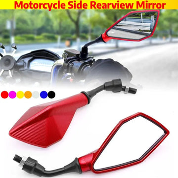 Motorcycle Mirrors Red M10 ABS Motorcycle Rearview Mirrors Scooter E-Bike ATV Dirt Bike Rear View Mirrors HD Side Mirror