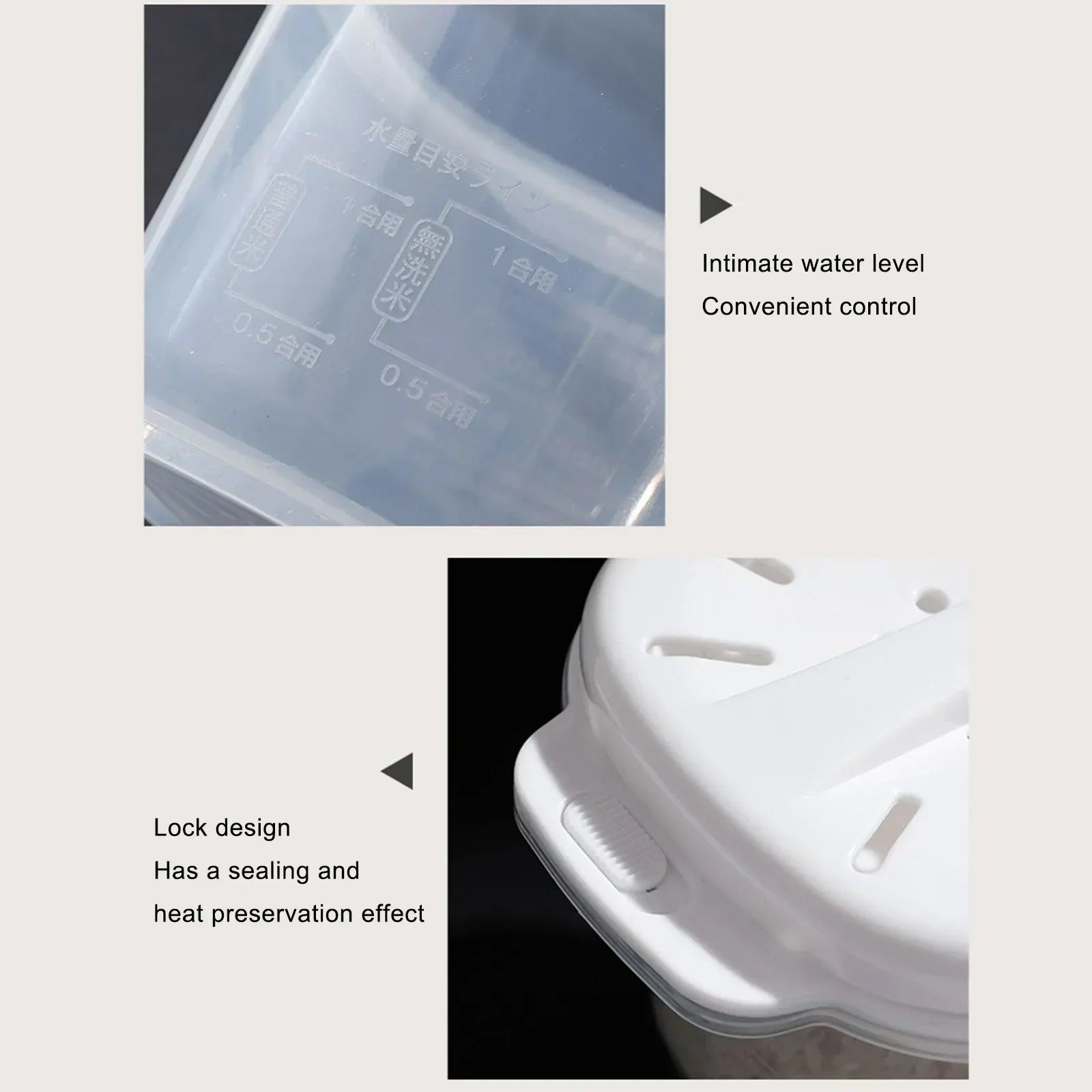 Food gradePP microwave rice cooker multifunctional rice washing and draining quick cooking lunch box suitable for office workers