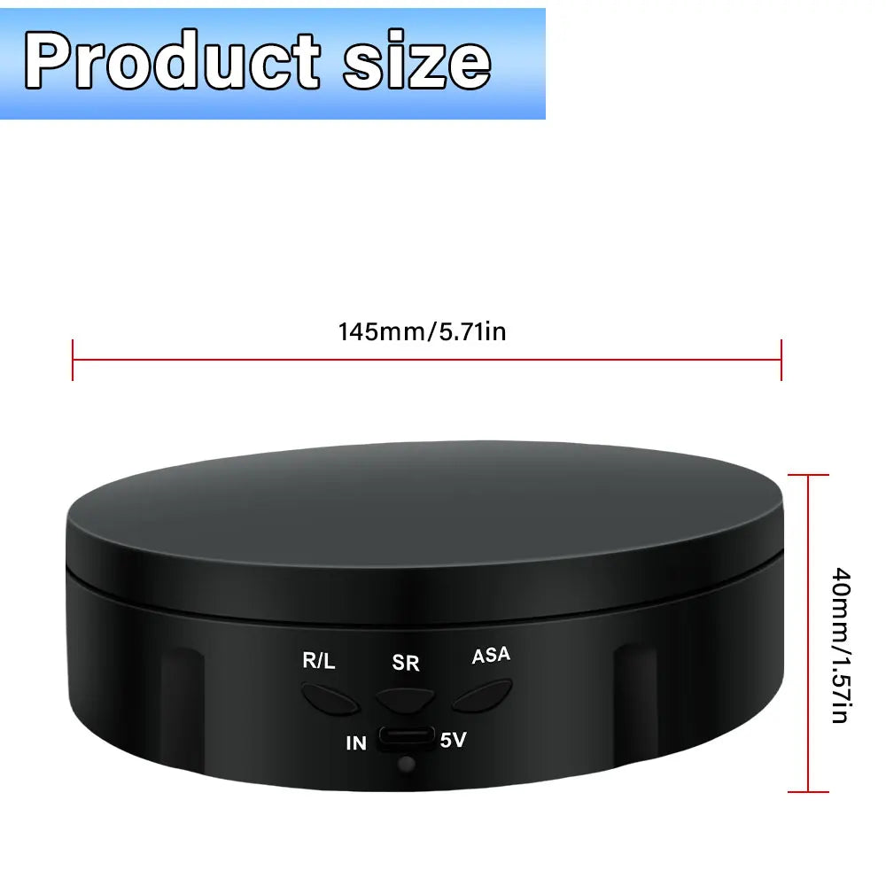 Motorised Rotating Mirror Display Stand,360 Degree Turntable, Jewellery Holder,USB Power Supply, Rotating Shooting, Three Speeds