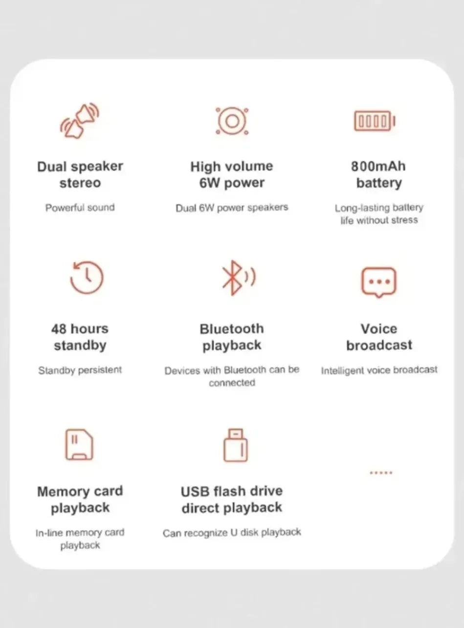 ViVO Portable Subwoofer Bluetooth Speakers Stereo Surround Waterproof Loudspeaker Wireless Sound Box Support FM Radio TF Card