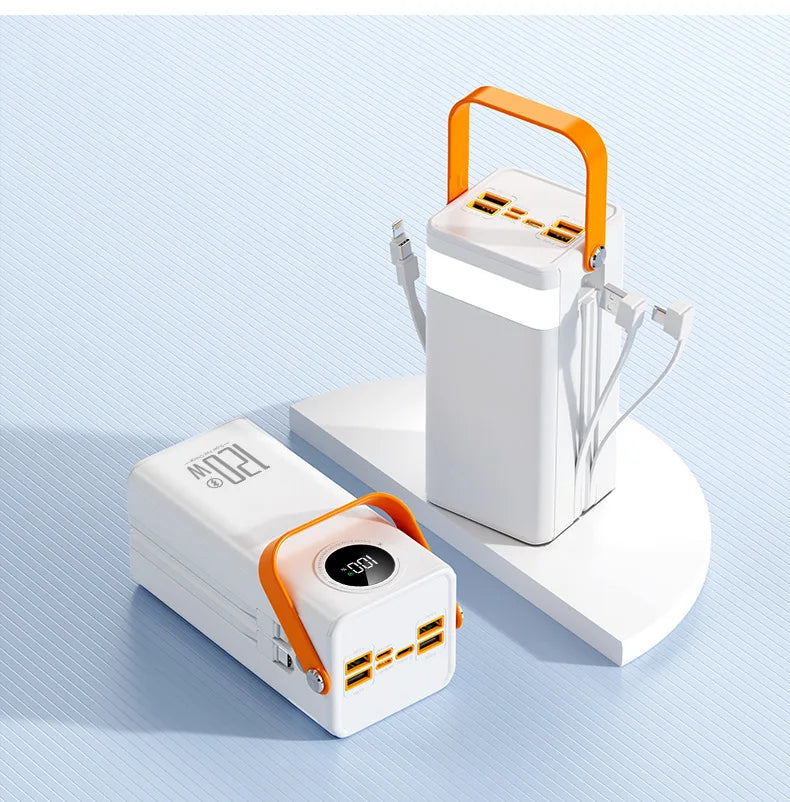 Super Fast Charging 160,000 MAh Power Bank Comes with Line Outdoor Camping Large Capacity BCAK Mobile Power Supply 50000mah