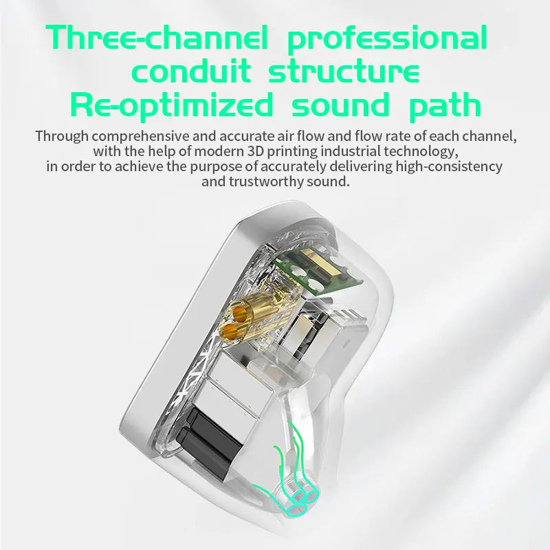 KZ AS16 Pro HIFI wired in-ear headphones 8BA Balanced armature unit Music monitor Noise cancelling headphones Sports headphones