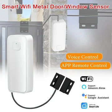 Tuya WIFI Smart Door Window Magnetic Sensor Security Alarm Open Closed Detector Home Anti-theft Door Iron Rolling Door Sensor