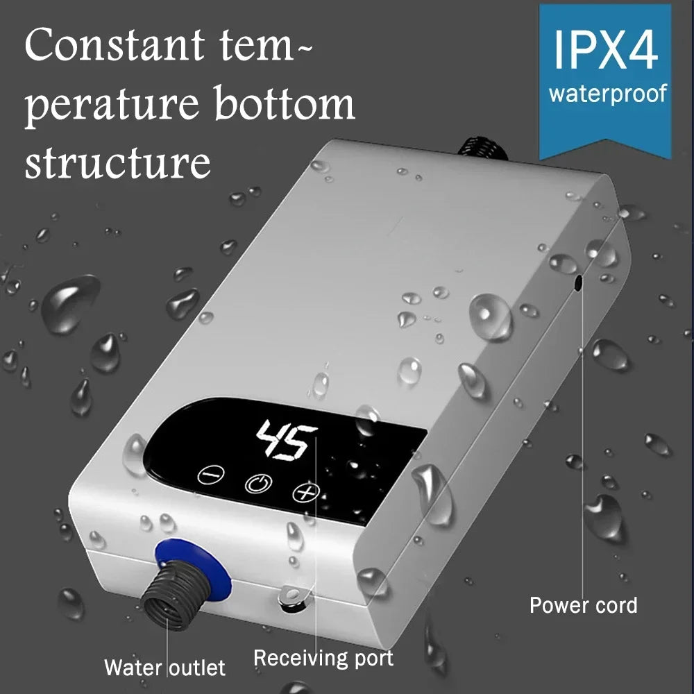 5500W Instant Water Heater 220V Portable Electric Heaters for Bathroom Hot Water Shower and Home Kitchen Heating