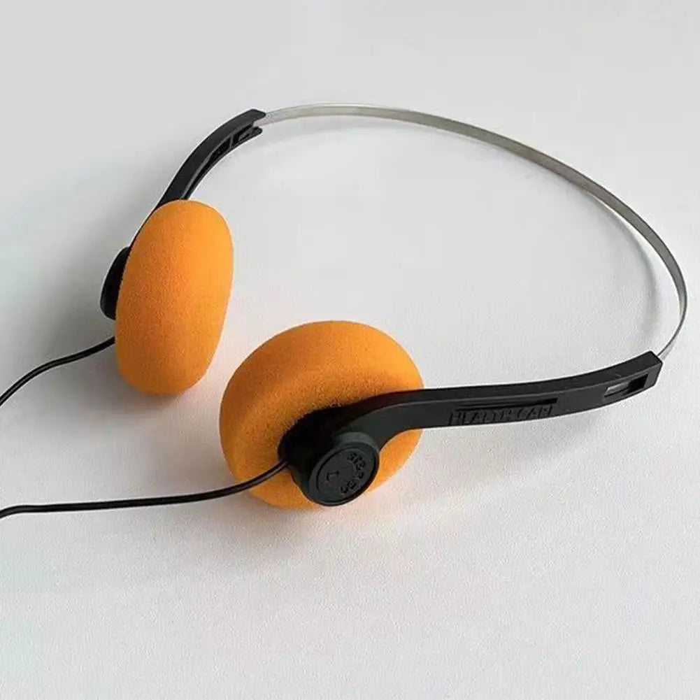 1pc Retro Nostalgic Headsets  Vintage Wired Headphones Classic Comfortable Earmuffs HiFi Noise Isolating Gaming Music Headsets