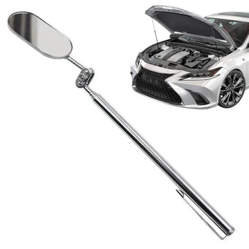 Automobile Repair Inspection Mirror Telescopic Mirror 360-Degree Rotating with LED Light Folding Elliptical Retractable Mirror