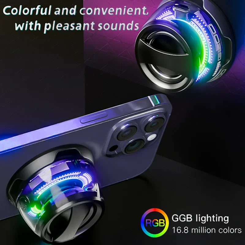 Wireless Bluetooth Speaker Gift Magnetic Bracket Portable High-sound Quality TWS interconnected LED Color Light Mini Speaker