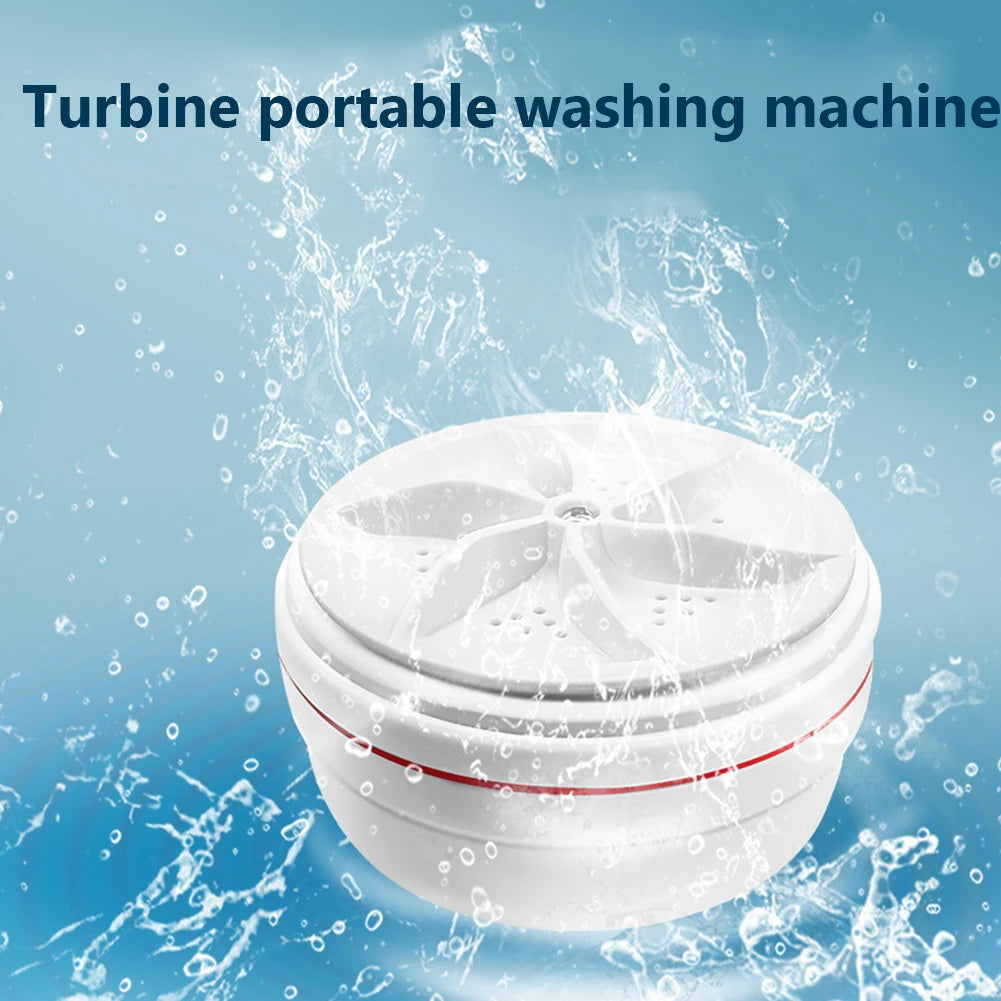 Portable Mini Washing Machine USB Powered Ultrasonic Turbo Washing Machine Rotating Mini Ultrasonic Turbo Washer for Home Travel