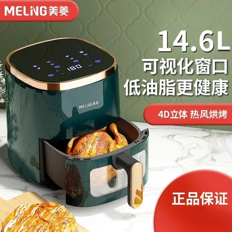 New Household Flip-Free Air Fryer: Large Capacity Multifunctional. Visual Fully Automatic Smart Electric Fryer for French Fries