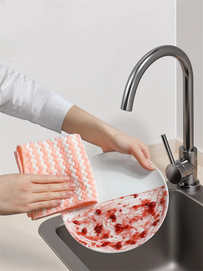 3/5 pieces of microfiber cloth and lazy person absorbent cleaning Kitchen towel cloth for washing dishes tablecloth