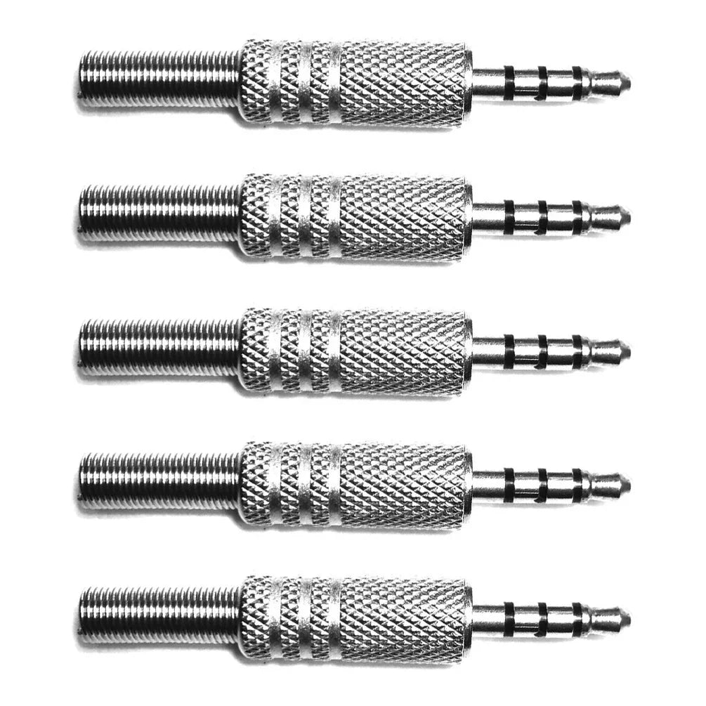 5PCS Audio Adapter Set: 6.35mm to RCA/3.5mm Gold-Plated Plugs, Metal Housing, Screw-Lock, Hi-Fi Sound for Mic/Amp/Speaker