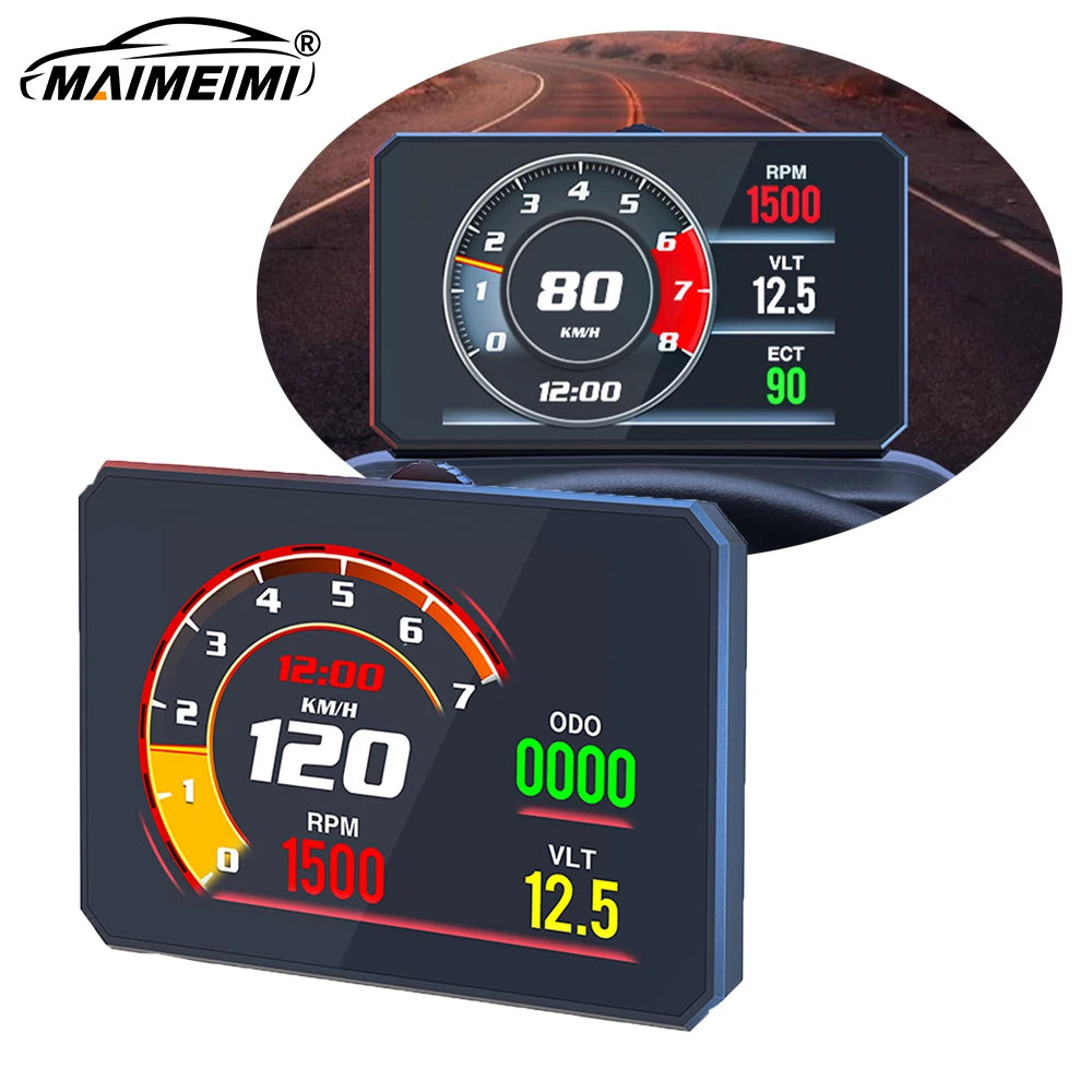 P16 HUD Obd2 Display On-board Computer Car Speed Gauge Smart Digital Tachometer Speedometer projector EOBD Water Oil Temperature