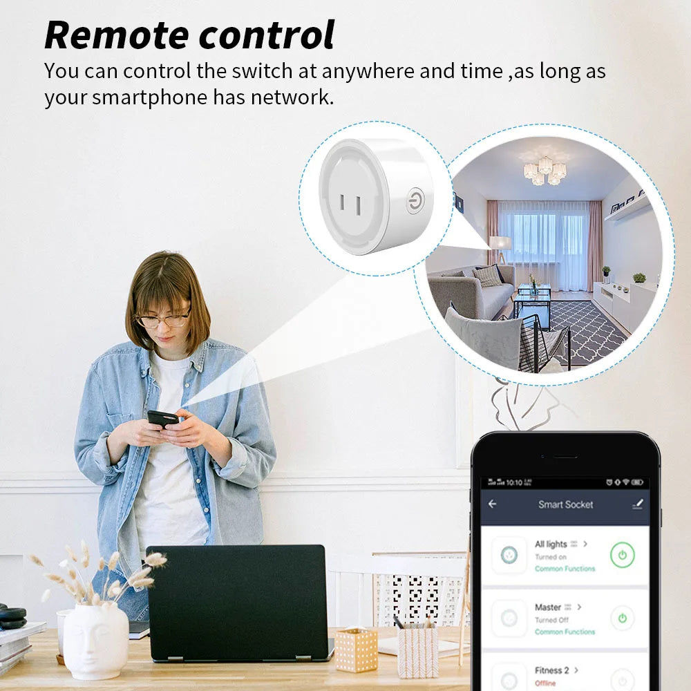 The Japanese standard plug of the Tuya wifi smart socket can be used for voice control and timing of two domestic AI speakers