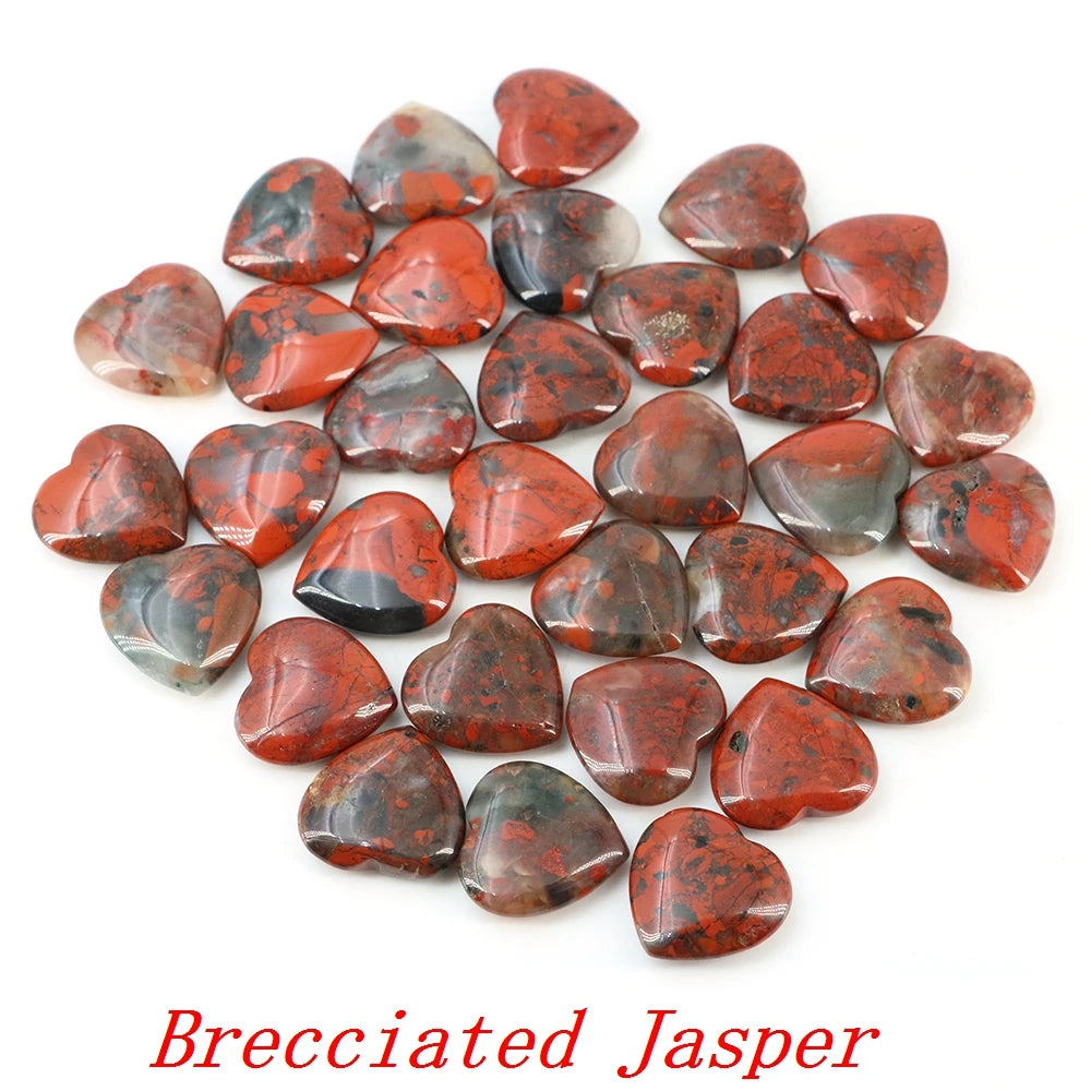 Lots Wholesale Gem Heart Shape LOVE 20MM Natural Crystal Amethyst Agate Bead Healing Reiki Natural Stone Gift Supplies