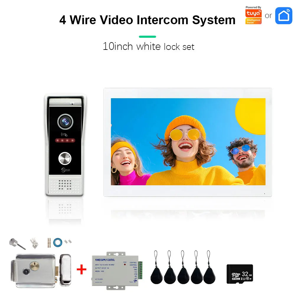 ANJIELO Tuya Smart 1080P Video Doorbell Lock , IC Card Unlocking Function, Suitable for Metal Doorbell Video Intercom Systems