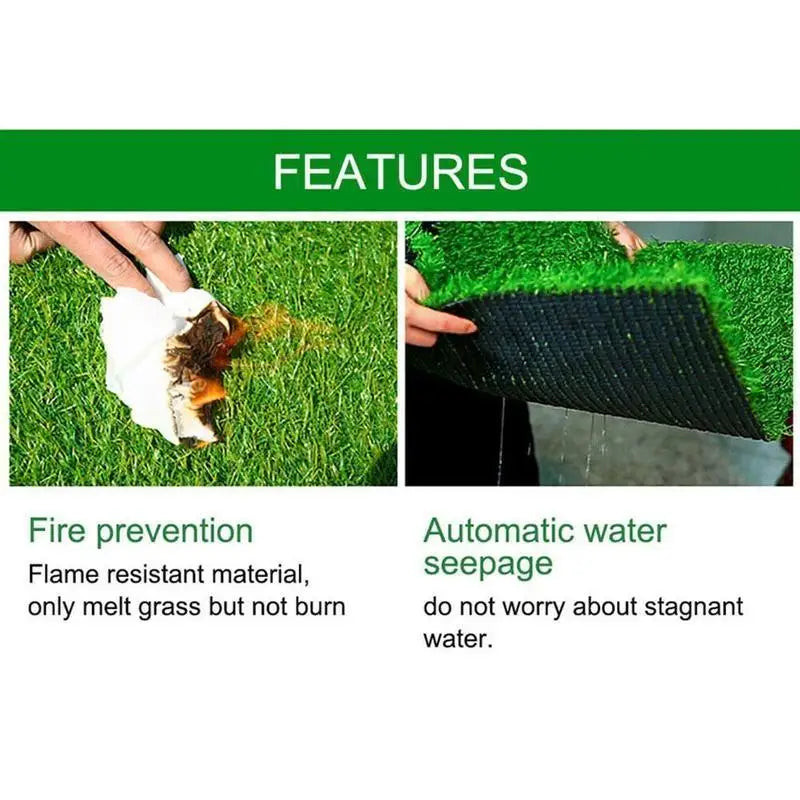 Artificial Turf Grass Lawn Realistic Synthetic Mat Washable Turf Outdoor Garden Decor Fake Grass Mat Carpet Indoor