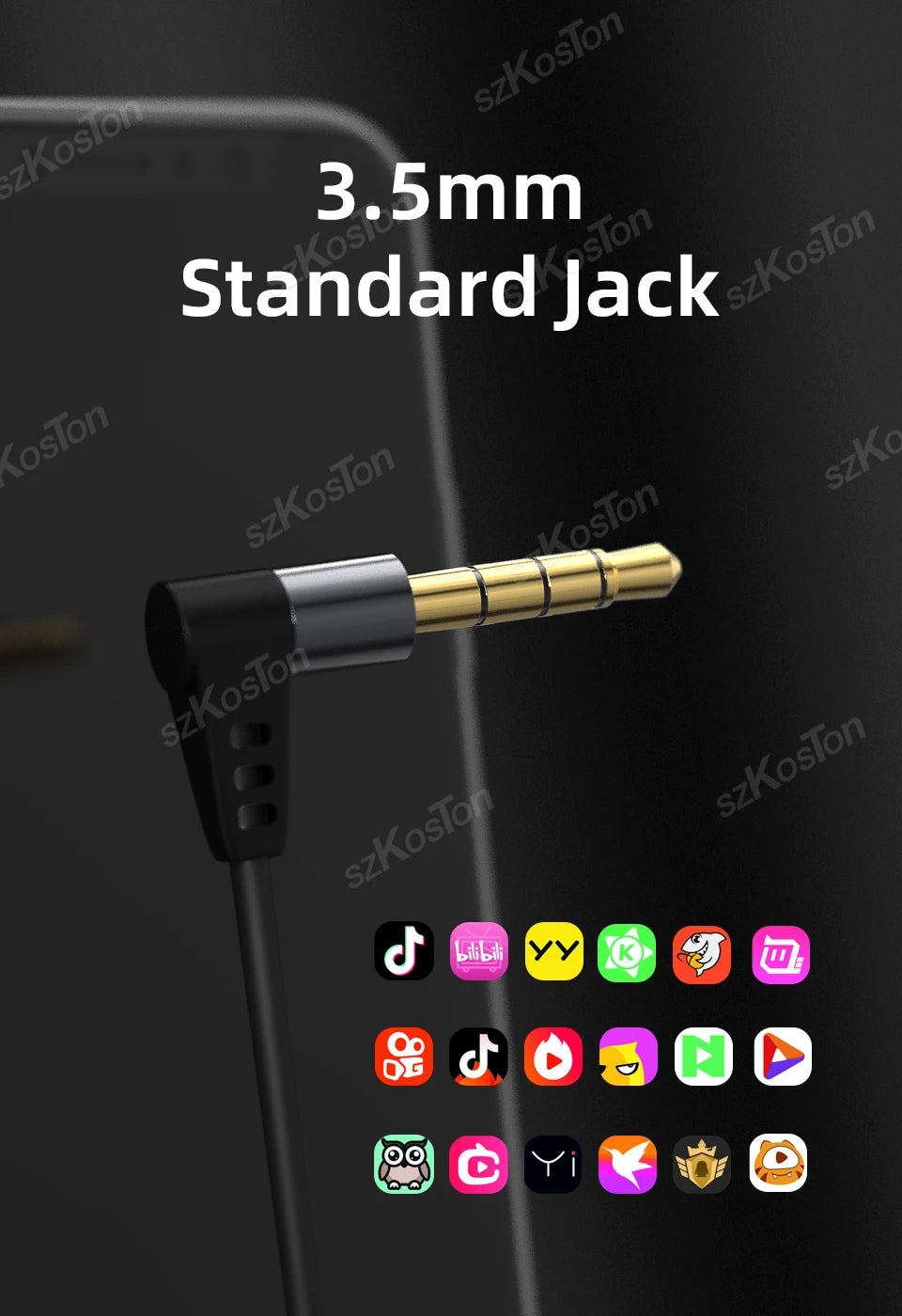 Wired HiFi Headphones with Mini Condenser Microphone Bass Dynamic Earphone Noise-Cancelling Headset for Sports Music Karaoke