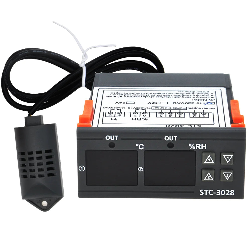 Digital Thermostat STC-3028 Temperature Humidity Controller Thermostat Humidistat Thermometer Hygrometer Control Switch 12V 220V
