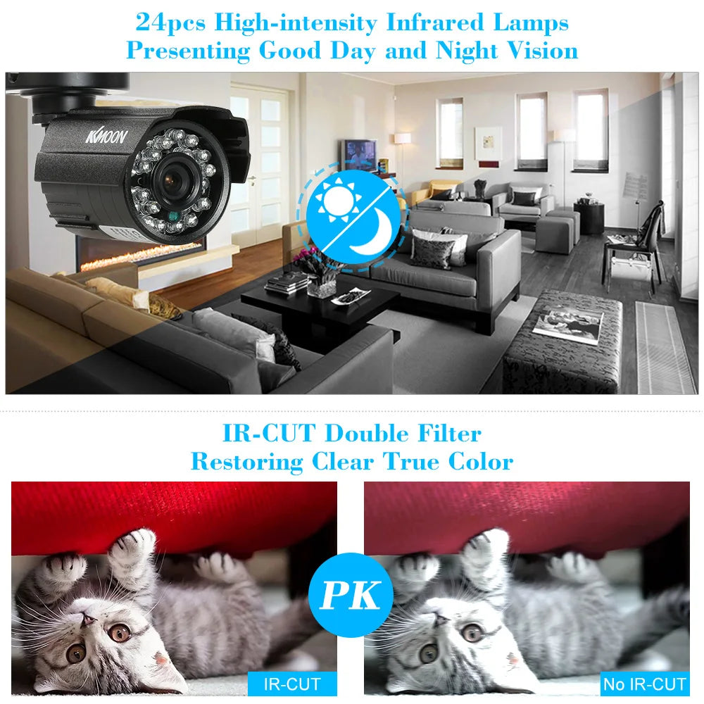 200TVL Analog Camera CCTV Bullet Camera 24 IR Lamps Night Vision 1/3’’ CMOS IR-CUT Waterproof For Home Security PAL System