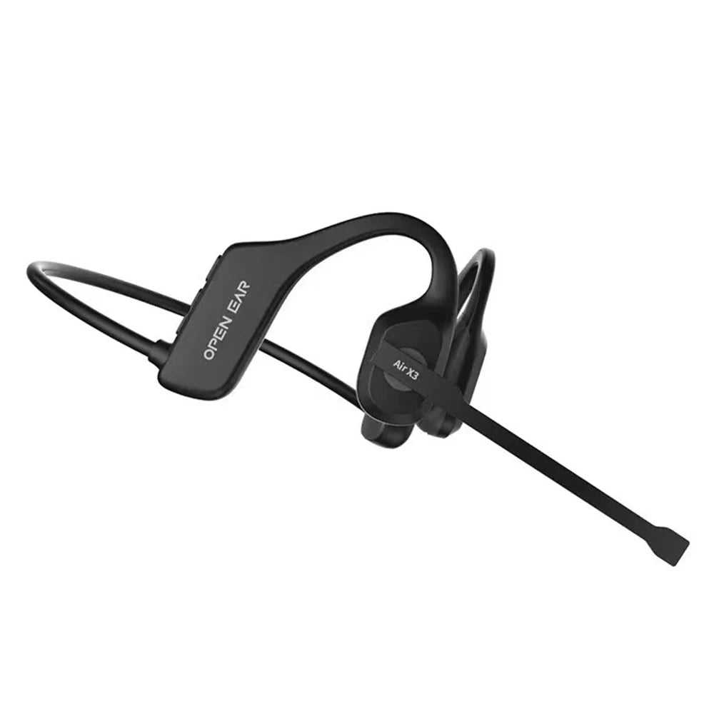 Open Ear Headset Bluetooth 5.3 Air Conduction Wireless Headphones with Noise Cancelling Mic for Office Running Cycling Driving