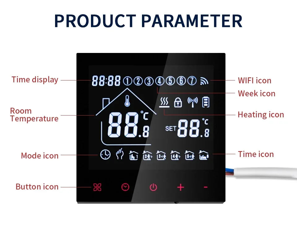 Smart Thermostat Tuya WiFi Floor Heating Electric/Water Gas Boiler Temperature Controller Smart Life Works With Alexa Alice