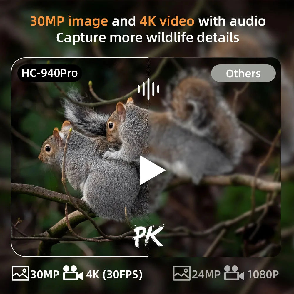 4K Live Stream Trail Camera 4G  30MP APP Clould Service Hunting Cameras 8000Mah Li-Battery Night Vision Photo Traps HC940PROLI
