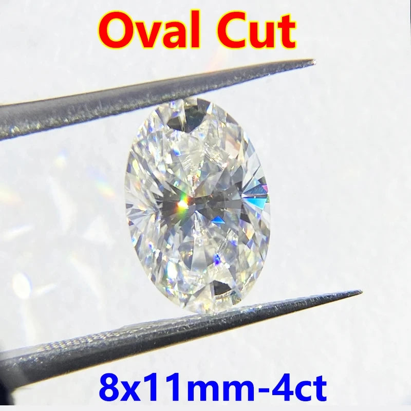 DJMAX 0.1-30ct Rare Oval Cut Moissanite Loose Stone D Color Lab Grown Super White Certified Ellipse Oval Moissanite Diamond