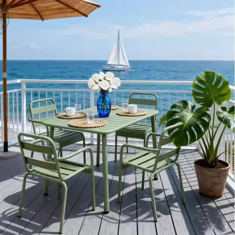 Outdoor Iron Leisure Chairs, Garden Courtyard Dining Chairs, Balcony Homestay Clubs, Villas, Courtyard Dining Tables and Chairs