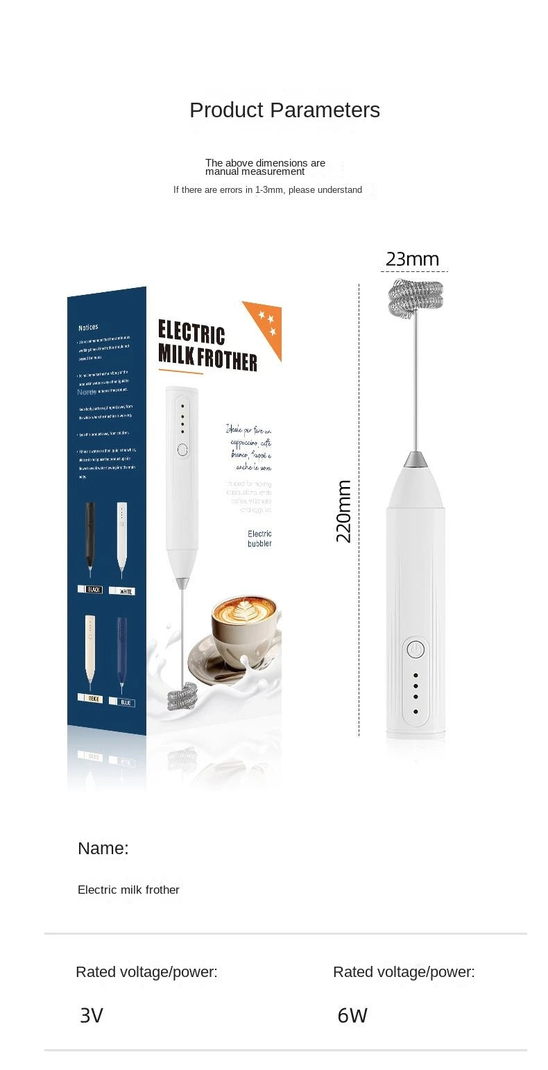 Handheld WhiskAutomatic Stainless Steel Mini Portable Blender 3 Speed Adjustable USB Rechargeable Blender Milk Frother