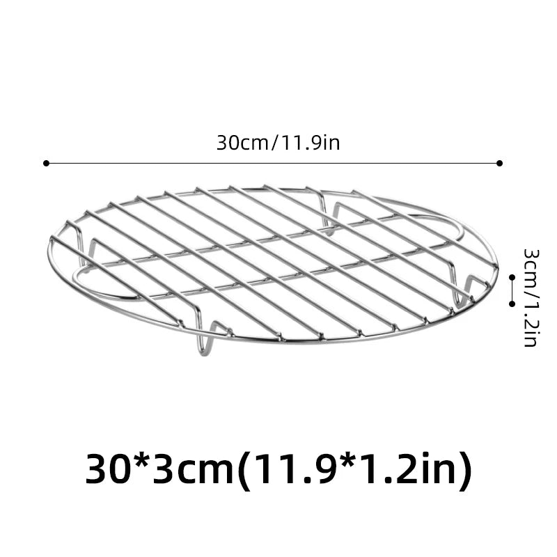 Microwave Oven Empty Grid Stainless Steel  BBQ High Chassis Fried Shelf Bracket Air Fryer Kitchen Cooker Accessories Barbecue