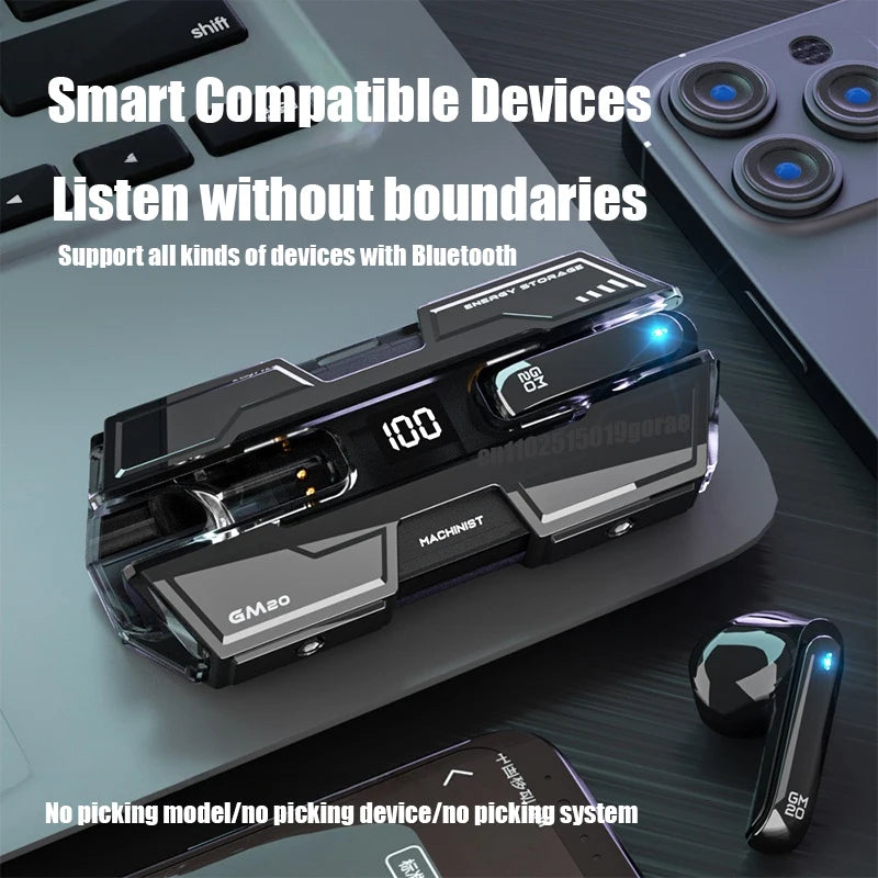 TWS Wireless Bluetooth 5.3 GM20 Gaming Headset Dual Mode High Range HiFi Stereo Audio Headset For Music
