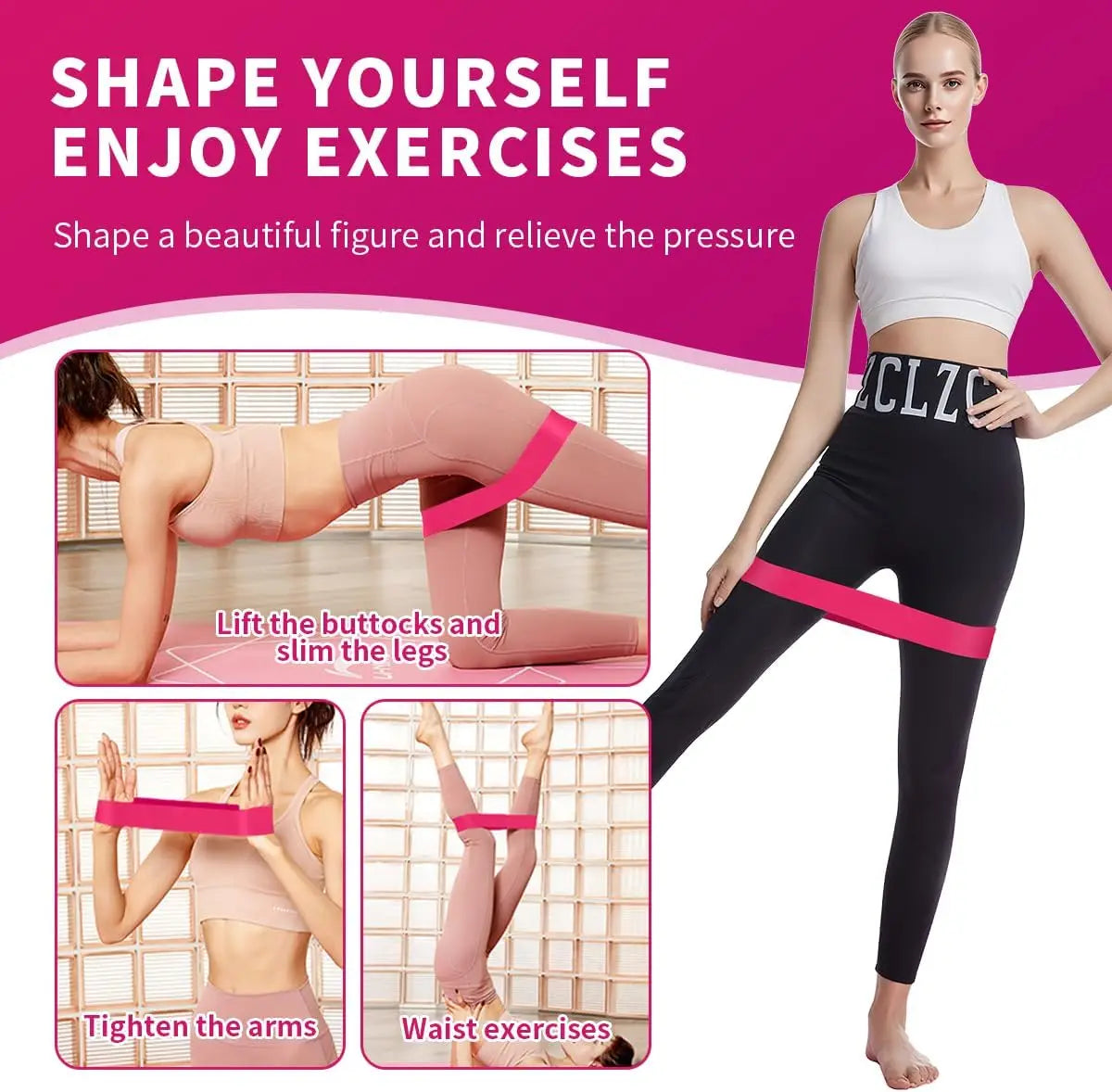 Different Resistance Bands Yoga Band Fitness Exercise Training Hip Tension Band Leg Squat Dance Elastic Loop Stretch Band