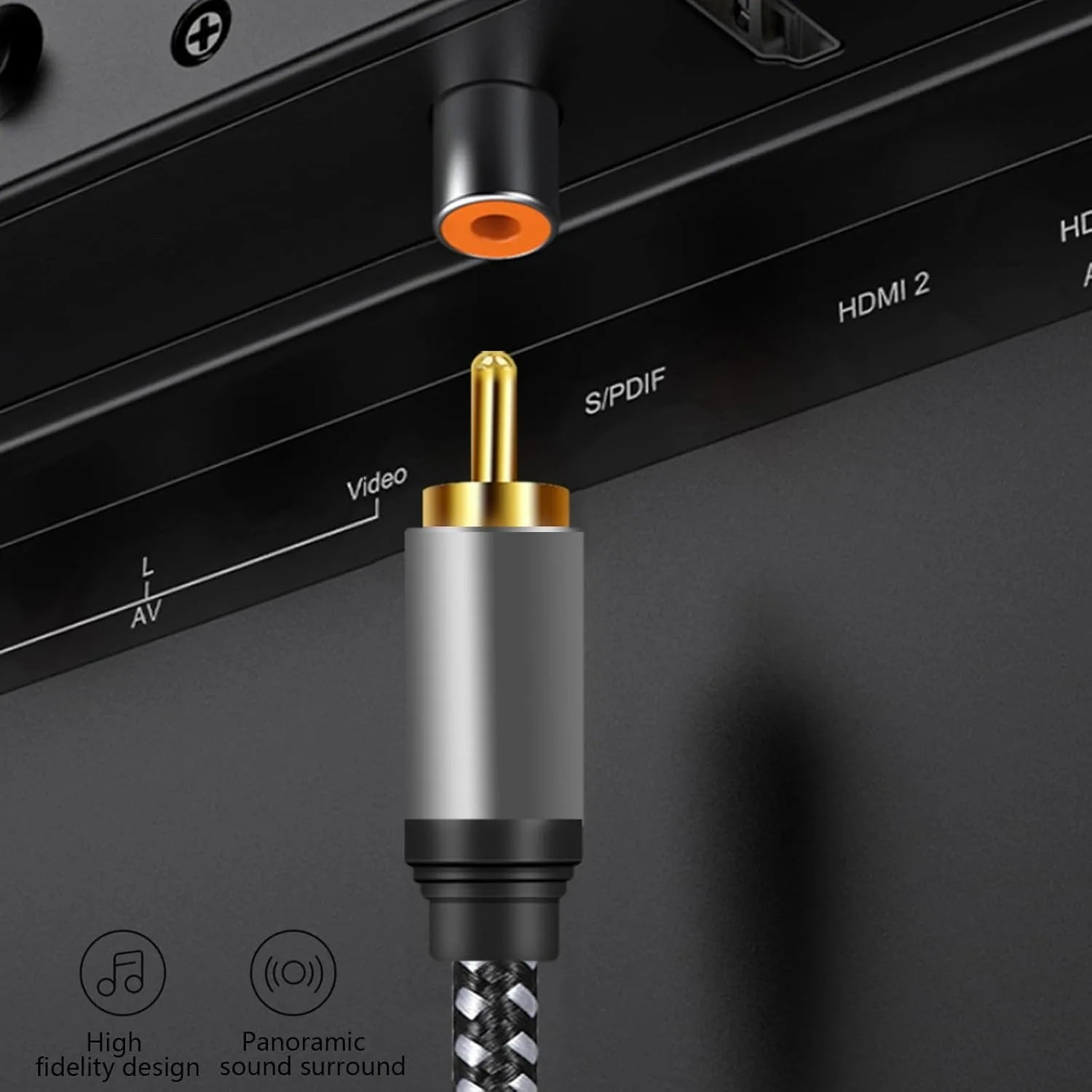 Subwoofer RCA to RCA Cable Nylon Braided Digital Coaxial Analogue Cord for Amplifiers HDTV Home Theater Hi-Fi Systems Subwoofer