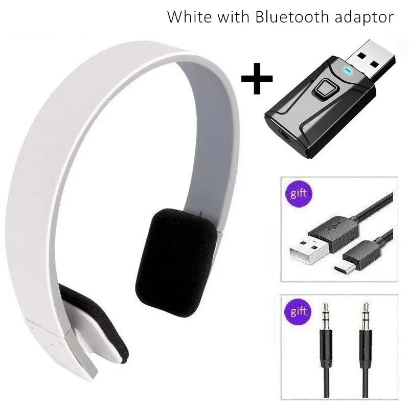 Sport Headphones HD Noise Cancelling Earphone Wireless Headset with Bluetooth USB TV Adaptor HiFi Deep Bass Sound for TV