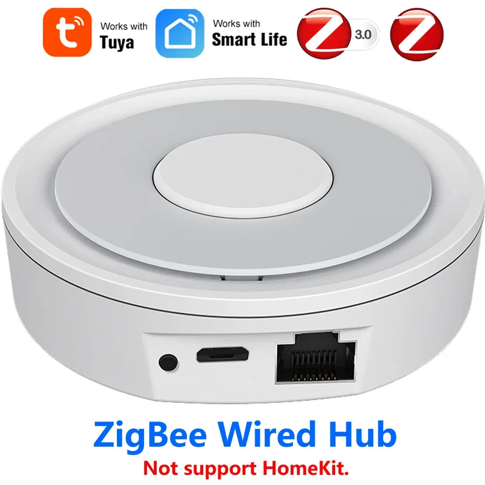 Tuya Smart Life ZigBee Smart Wireless/Wired Gateway Hub HomeSmart Bridge Remote Linkage Devices WiFi Central Control Host