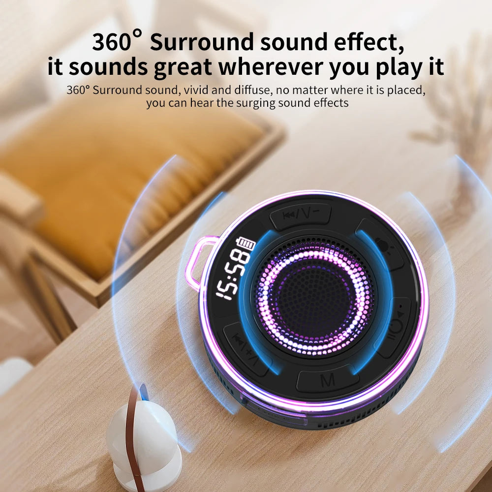 Wireless Bluetooth S3 Speaker IPX7 Waterproof LED Light Strong bass Bluetooth speaker Type-C S3 IPX7 Waterproof 1100mAh with Mic