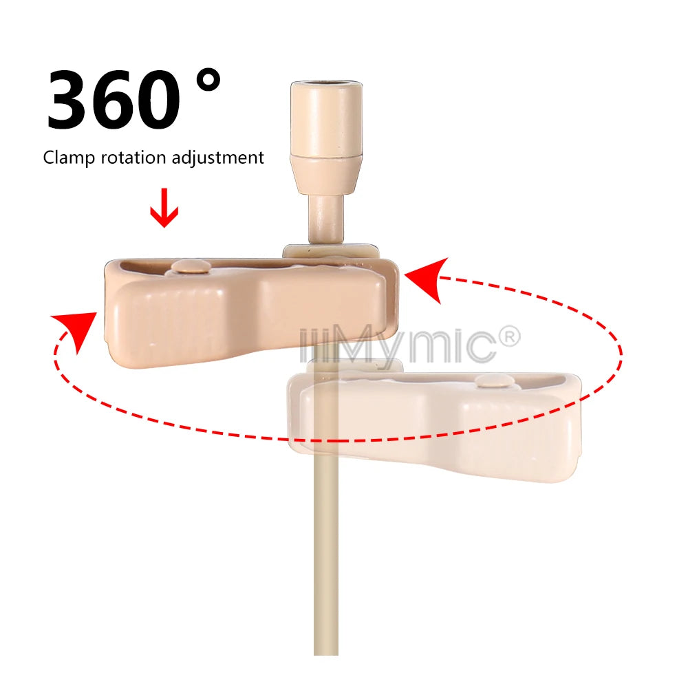 iiiMymic Skin Lavalier Microphone Uni-directional Lapel Mic For Sennheiser Wireless Transmitter BodyPack 3.5mm Locking Plug