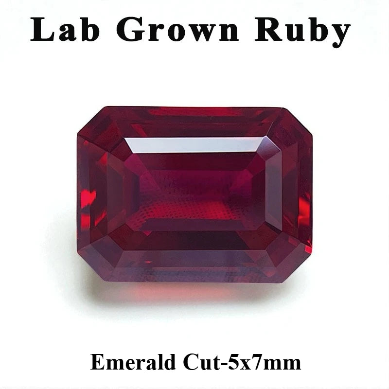 Top Lab Grown Ruby Oval Cut Pigeon Blood Red VVS1 Gemstone For Charms DIY Jewelry Making Selectable Certificate