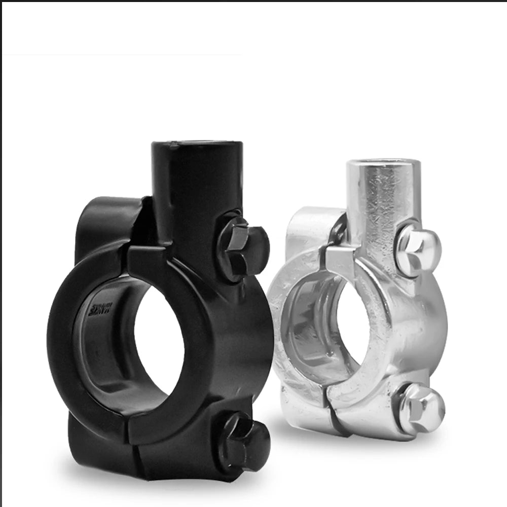 2PCS Motorcycle Accessories Black Silver Mirror Mount Clamp Rear View Mirror Holder Size 22mm 10mm 8mm 10mm 25mm
