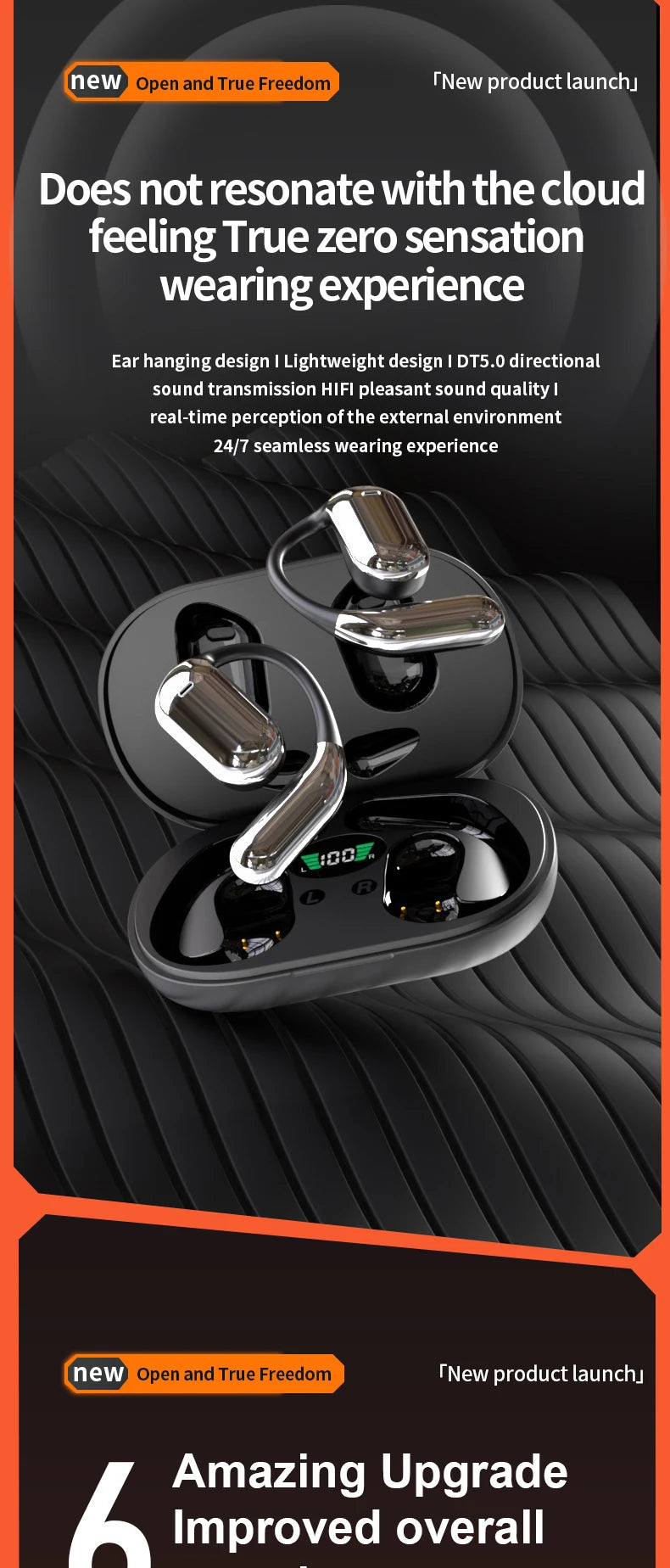 Q16 Ai Translator Earbuds Real-Time 144 Languages & Accents, Ows 3-in-1 Open Ear Wireless Bluetooth Earbuds with Charging Case