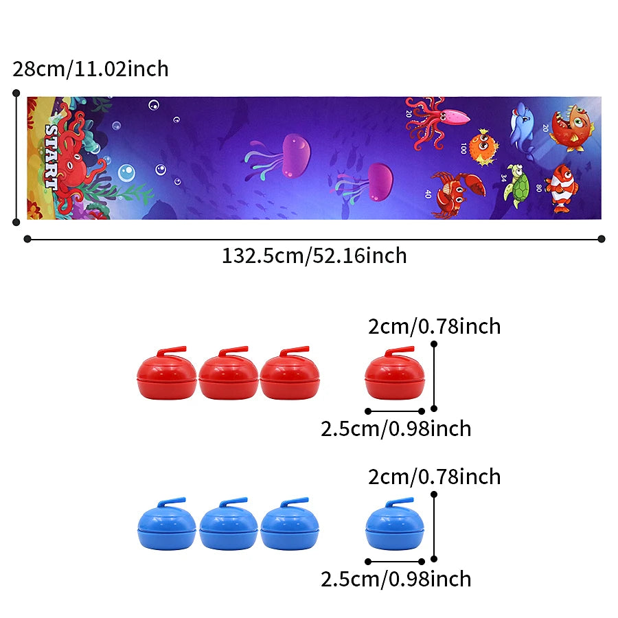 Table curling game is suitable for teenagers or adults, with 8/16 roller skates to choose from for party entertainment games