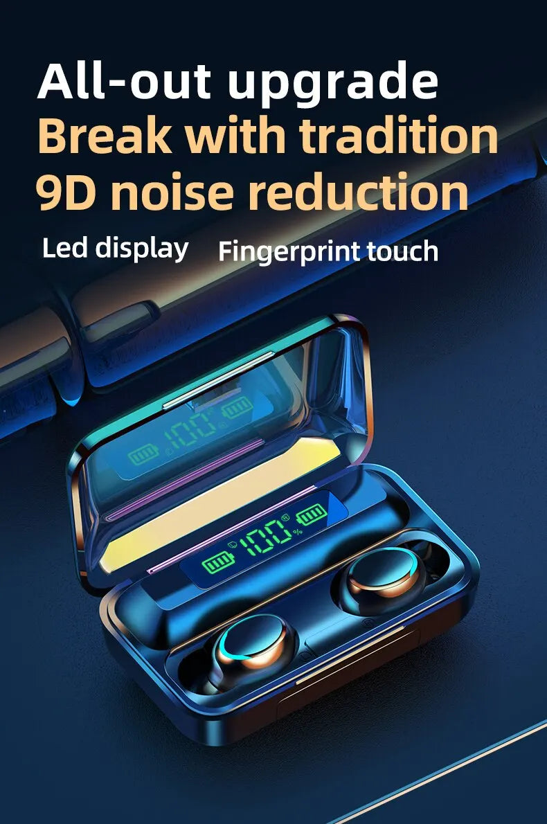 Wireless Bluetooth Earphones TWS Headphones LED Digital Display Binaural Headset Waterproof HD Calling Noise Reduction Headphone