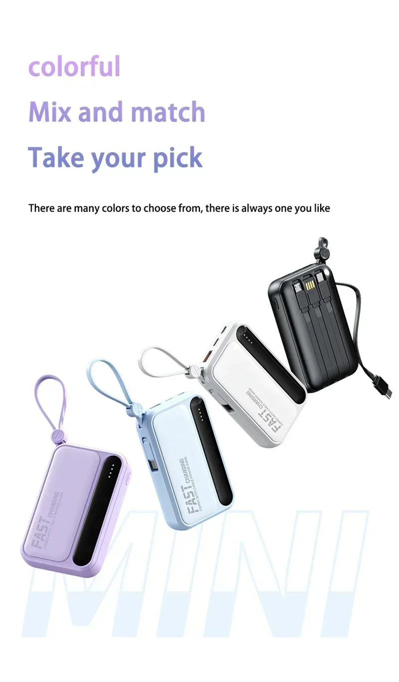 Large Capacity 500000mAh Power Bank 120W 4-in-1 Cables Intelligent Digital Display Portable  Powerbank for iPhone