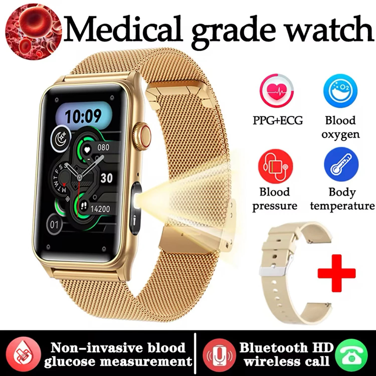 2025New Medical grade Smart Watch For Xiaomi Women Health Blood sugar Blood oxygen Blood pressure Monitoring Men Sport Watches