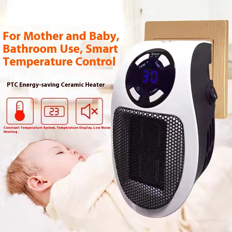 HOMFISH Heater Electric Heater Convenient Room Heater Heating Warm Air Blower Wall Mounted Winter Warmer Machine Home Appliance