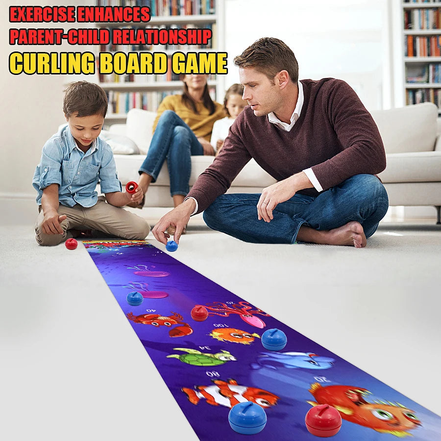 Table curling game is suitable for teenagers or adults, with 8/16 roller skates to choose from for party entertainment games
