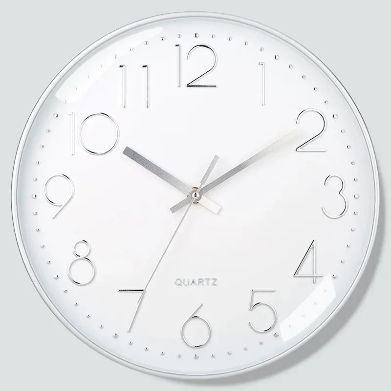 Round Wall Clock, Modern Silent 8 Inch Wall Clock, Quartz Movement Battery Powered, Decorate Home, School, Bedroom, Office