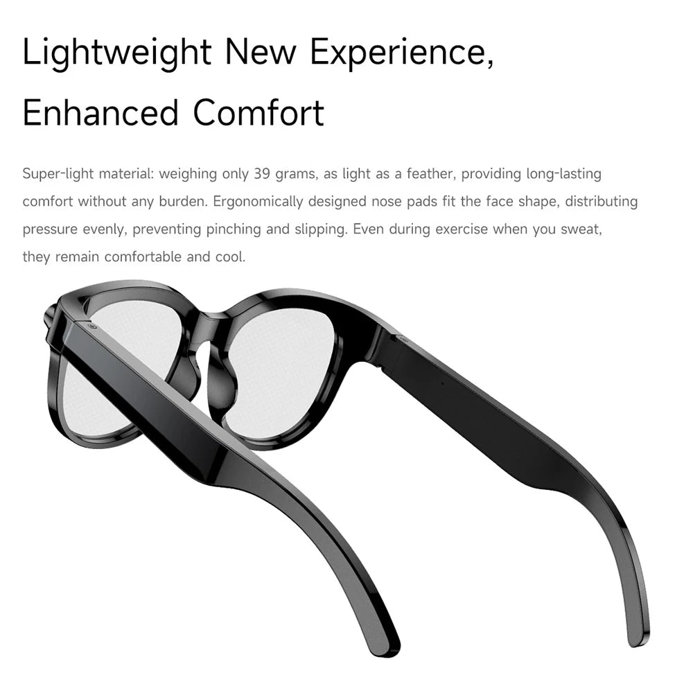 AI Smart Glasses Real-time Translation Dual Camera Bluetooth Call Sunglasses Shoot Audio Video Music Player Multifunctional Men