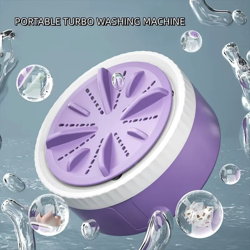 HOMEFISH Mini Washing Machine 3 Gear Timing Rotating Turbine for Underwear Socks Baby's Clothes - Compact Laundry for Travel